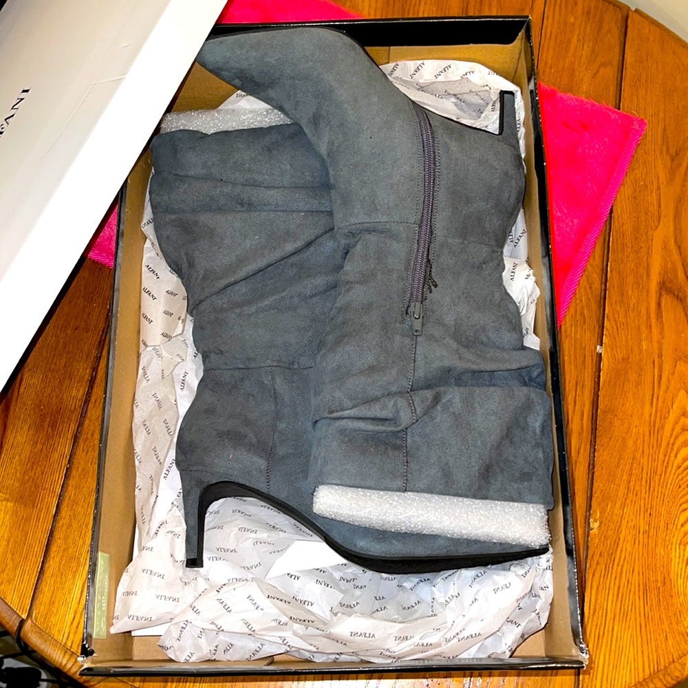 Over the ankle boots, brand new. Color is Gray, size 7.5. - Picture 4 of 4